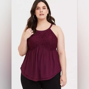 Torrid Peplum Lace Goddess Tank